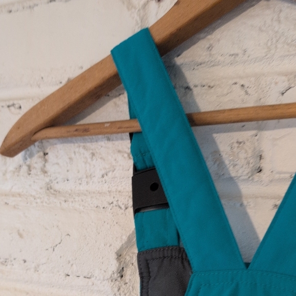 Lands End Squall Grow-A-Longs Teal Snow Bib Overalls - Picture 11 of 13